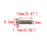 100PK M3 X 12mm Pitch 0.5mm Phillips Flat Head Machine Screw (Countersunk) Carbon Steel