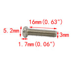 100PK M3 X 16mm Pitch 0.5mm Phillips Flat Head Machine Screw (Countersunk) Carbon Steel