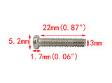 100PK M3 X 22mm Pitch 0.5mm Phillips Flat Head Machine Screw (Countersunk) Carbon Steel