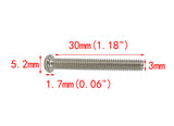 100PK M3 X 30mm Pitch 0.5mm Phillips Flat Head Machine Screw (Countersunk) Carbon Steel
