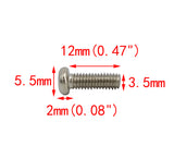 100PK M3.5 X 12mm Phillips Flat Head Machine Screw (Countersunk) Carbon Steel