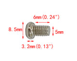 100PK M5 X 6mm Pitch 0.8mm Phillips Flat Head Machine Screw (Countersunk) Carbon Steel