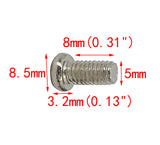 100PK M5 X 8mm Pitch 0.8mm Phillips Flat Head Machine Screw (Countersunk) Carbon Steel