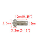 100PK M5 X 10mm Pitch 0.8mm Phillips Flat Head Machine Screw (Countersunk) Carbon Steel