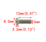100PK M5 X 12mm Pitch 0.8mm Phillips Flat Head Machine Screw (Countersunk) Carbon Steel