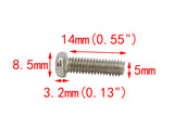 100PK M5 X 14mm Pitch 0.8mm Phillips Flat Head Machine Screw (Countersunk) Carbon Steel