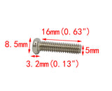 100PK M5 X 16mm Pitch 0.8mm Phillips Flat Head Machine Screw (Countersunk) Carbon Steel