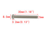 100PK M5 X 30mm Pitch 0.8mm Phillips Flat Head Machine Screw (Countersunk) Carbon Steel