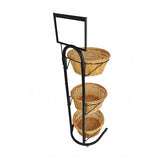 3 Tiered Wicker Basket Flooring Stand W/Sign Holder 31042