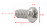 5 40*1/4 Imperial Machine Screws English Pan Head Philips Drive Cross Stainless