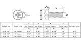 5 40*1/4 Imperial Machine Screws English Pan Head Philips Drive Cross Stainless