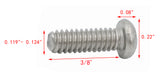 5 40*3/8 Imperial Machine Screws English Pan Head Philips Drive Cross Stainless