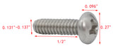 6 32*1/2 100PK Machine Screws English Pan Head Philips Drive Cross Stainless