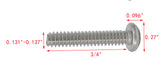6 32*3/4 100PK Machine Screws English Pan Head Philips Drive Cross Stainless