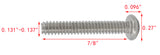 6 32*7/8 100PK Machine Screws English Pan Head Philips Drive Cross Stainless