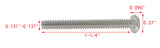 6 32*1 1/4 100PK Machine Screws English Pan Head Philips Drive Cross Stainle