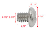 8 32*3/16 100PK Machine Screws English Pan Head Philips Drive Cross Stainles