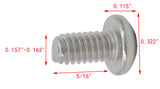 8 32*5/16 100PK Machine Screws English Pan Head Philips Drive Cross Stainles