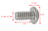 10 24*3/8 100PK Machine Screws English Pan Head Philips Drive Cross Stainles