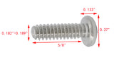 10 24*5/8 100PK Machine Screws English Pan Head Philips Drive Cross Stainles