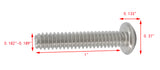 10 24*1 100PK Machine Screws English Pan Head Philips Drive Cross Stainless
