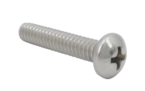 10 24*1 100PK Machine Screws English Pan Head Philips Drive Cross Stainless