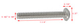 10 24*1 1/4 100PK Machine Screws English Pan Head Philips Drive Cross Stainl