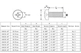 10 32*3/4 100PK Machine Screws English Pan Head Philips Drive Cross Stainles
