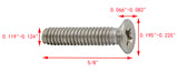 5 40*5/8 100PK Machine Screws English Flat Head Philips Drive Cross Stainles