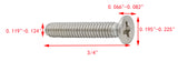 5 40*3/4 100PK Machine Screws English Flat Head Philips Drive Cross Stainles