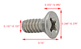6 32*5/16 100PK Machine Screws English Flat Head Philips Drive Cross Stainle