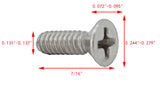 6 32*7/16 100PK Machine Screws English Flat Head Philips Drive Cross Stainle