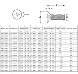 6 32*1 1/2 100PK Machine Screws English Flat Head Philips Drive Cross Stainl