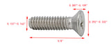 8 32*5/8 100PK Machine Screws English Flat Head Philips Drive Cross Stainles