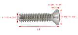 8 32*3/4 100PK Machine Screws English Flat Head Philips Drive Cross Stainles