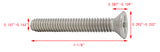 8 32*1 1/8 100PK Machine Screws English Flat Head Philips Drive Cross Stainl