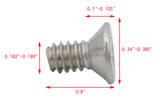 10 24*3/8 100PK Machine Screws English Flat Head Philips Drive Cross Stainle