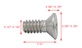 10 24*7/16 100PK Machine Screws English Flat Head Philips Drive Cross Stainl