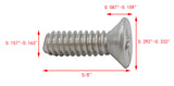 10 24*5/8 100PK Machine Screws English Flat Head Philips Drive Cross Stainle
