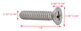 10 24*7/8 100PK Machine Screws English Flat Head Philips Drive Cross Stainle