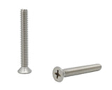 10 24*1 1/2 100PK Machine Screws English Flat Head Philips Drive Cross Stain