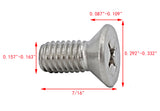 10 32*7/16 100PK Machine Screws English Flat Head Philips Drive Cross Stainl