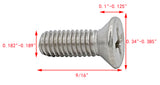 10 32*9/16 100PK Machine Screws English Flat Head Philips Drive Cross Stainl