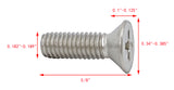 10 32*5/8 100PK Machine Screws English Flat Head Philips Drive Cross Stainle