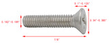 10 32*7/8 100PK Machine Screws English Flat Head Philips Drive Cross Stainle