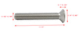 10 32*1 1/4 100PK Machine Screws English Flat Head Philips Drive Cross Stain