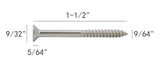 FixtureDisplays® #6 1 1/2" Wood Screw 100PCS Stainless Steel Counter Sunk Head Self Tapping Wood Screws 317960