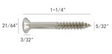 FixtureDisplays® #8 1 1/4" Wood Screw 100PCS Stainless Steel Counter Sunk Head Self Tapping Wood Screws 318171