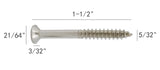 FixtureDisplays® #8 1 1/2" Wood Screw 100PCS Stainless Steel Counter Sunk Head Self Tapping Wood Screws 318172