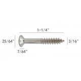 FixtureDisplays® #10 1 1/4" Wood Screw 100PCS Stainless Steel Counter Sunk Head Self Tapping Wood Screws 318385